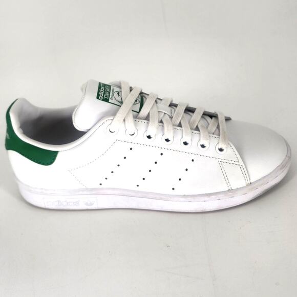 Adidas Stan Smith White Leather Green Heel Tab Sneakers Women’s Size 7 - Picture 5 of 13